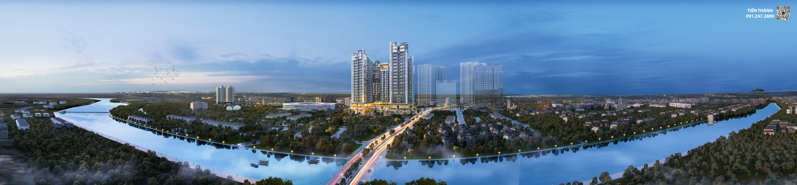 Sông mát mẻ, sạch sẽ bao quanh