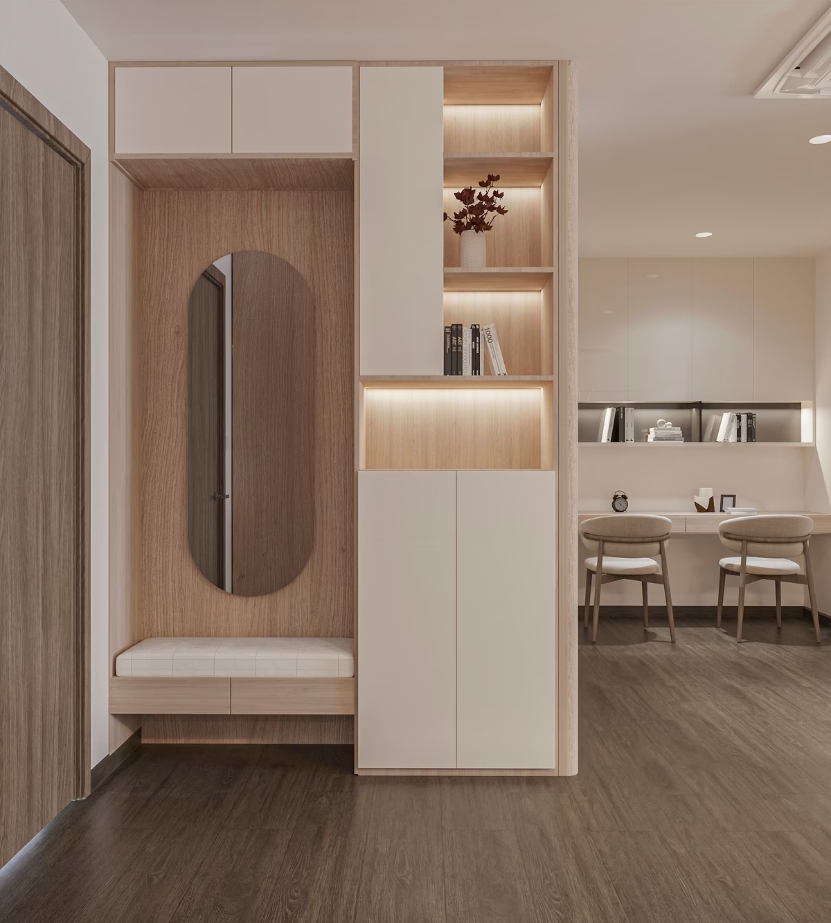 Khu vực tủ giày