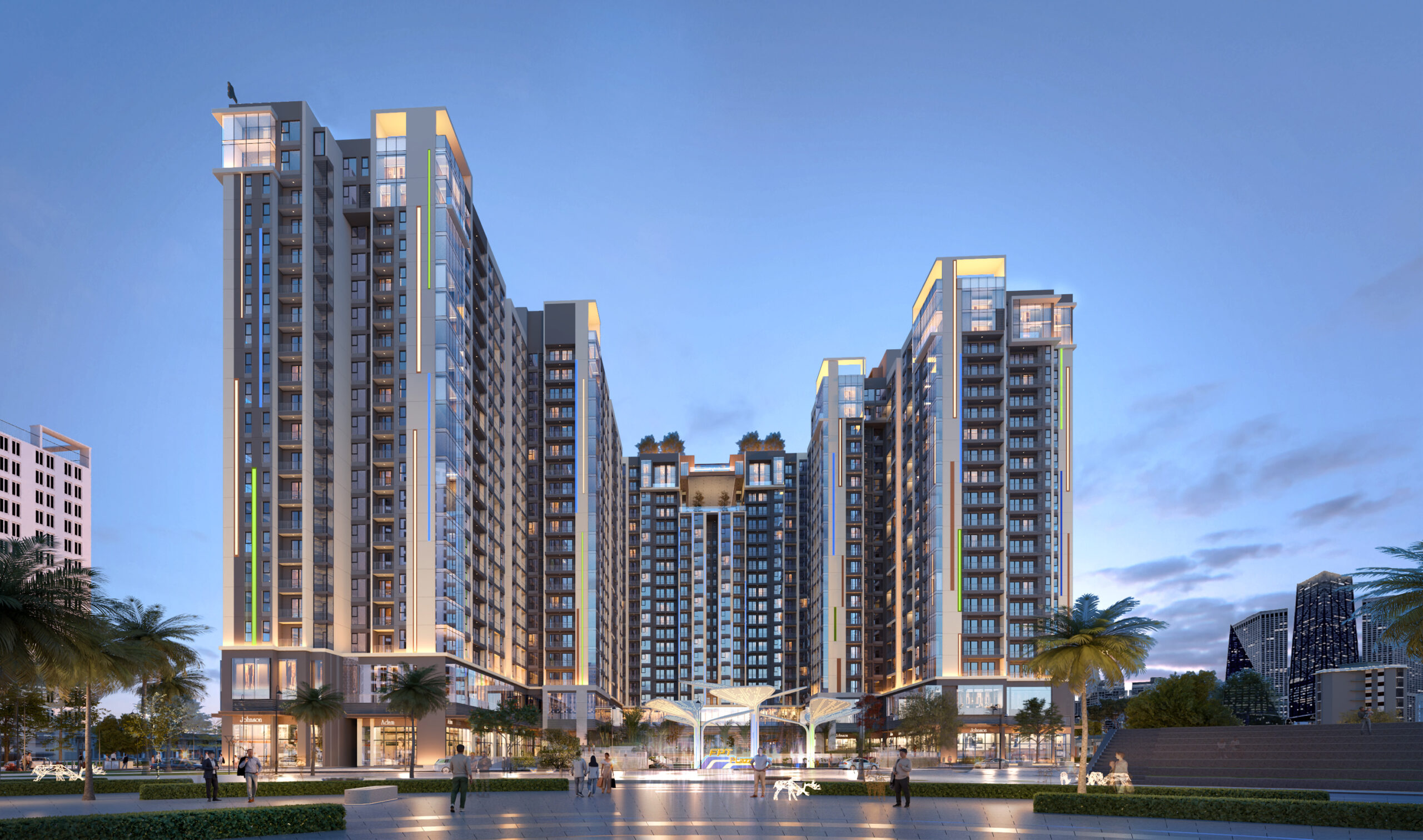 Khu vực Foot court trước căn hộ