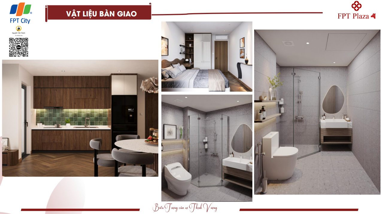 Hạng mục bàn giao: Điều hòa âm trần, Tủ bếp (bao gồm bếp từ, hút mùi), kính cabin phòng tắm, thiết bị vệ sinh, nóng lạnh 