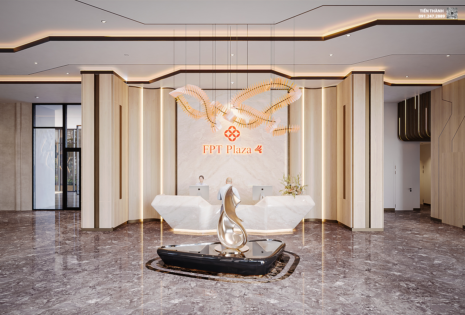 Sảnh lễ tân chung cư FPT Plaza 4