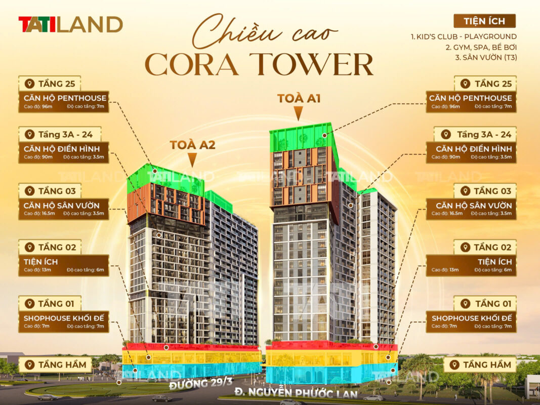Khám phá chi tiết mặt bằng căn hộ, giá bán và chính sách tòa A2 chung cư Sun Cora Tower