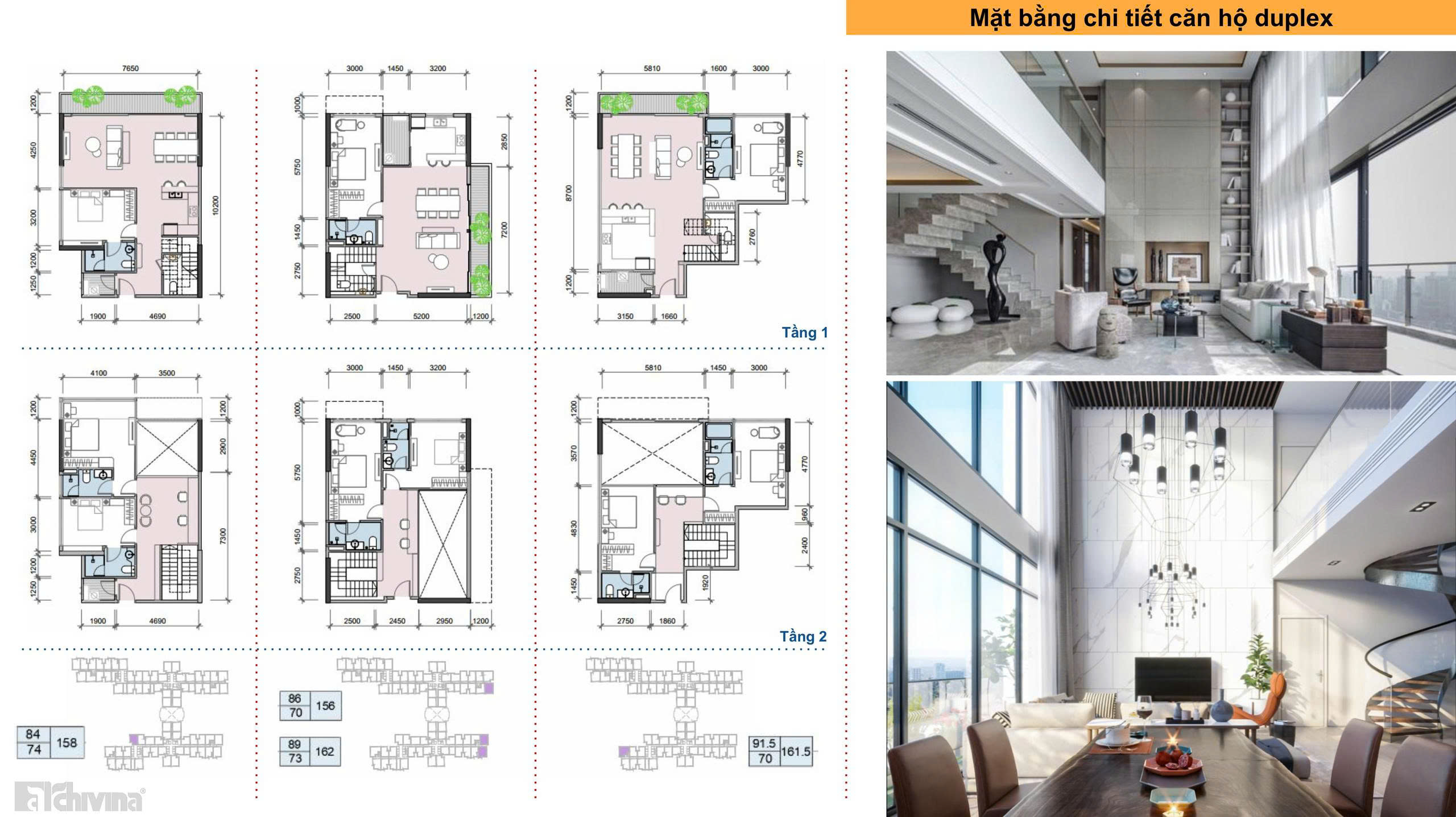 Chi tiết mặt bằng 2 tầng căn hộ Duplex | FPT PLAZA 4