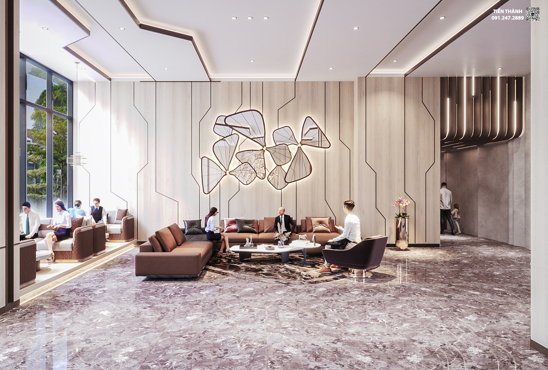 Sảnh ngồi chờ cư dân, tiếp khách