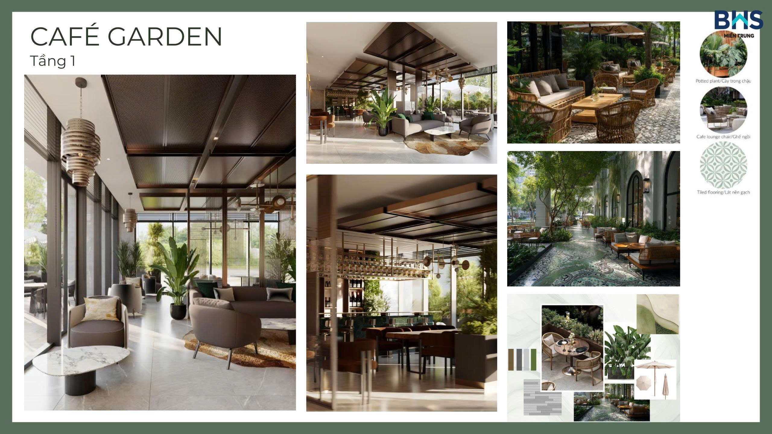 Cà phê garden tầng 1