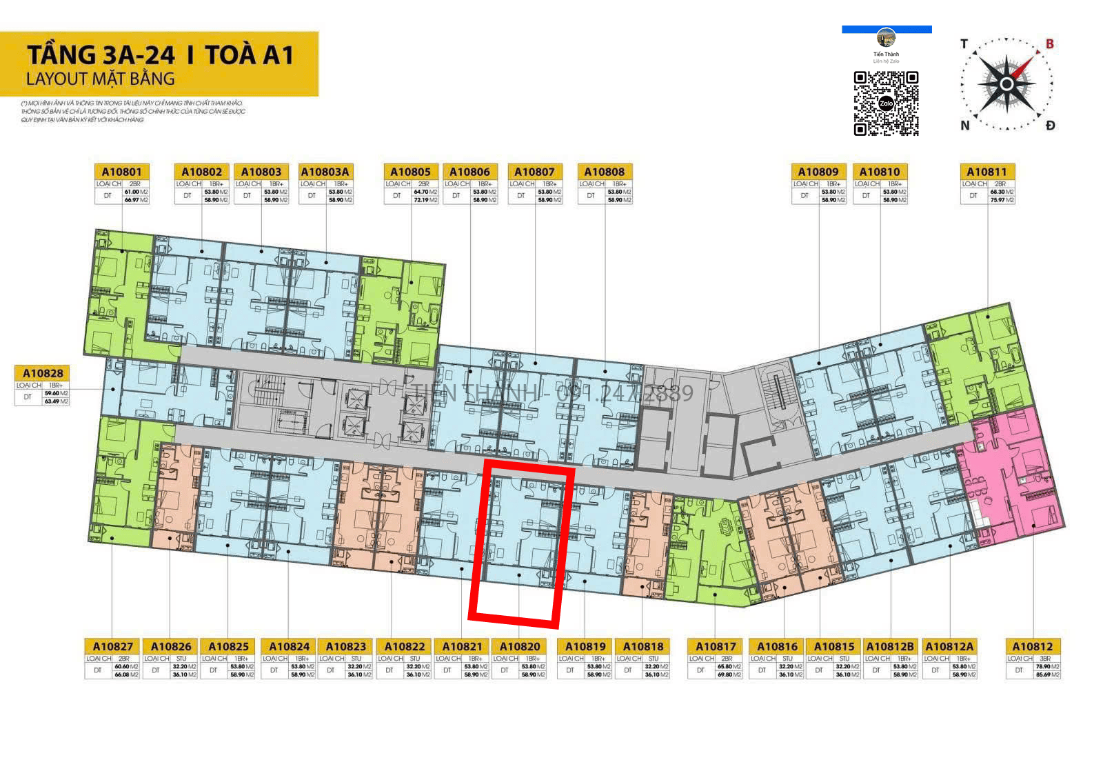 Vị trí căn hộ A1-24-20