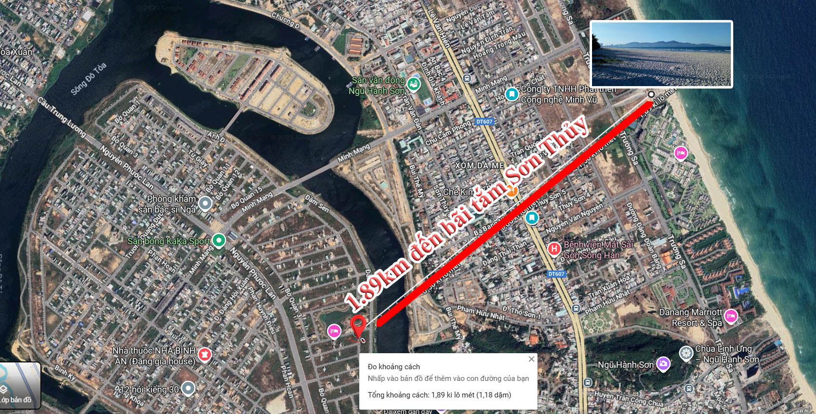 Khoảng cách đến bãi tắm Sơn Thủy - 1.89 km