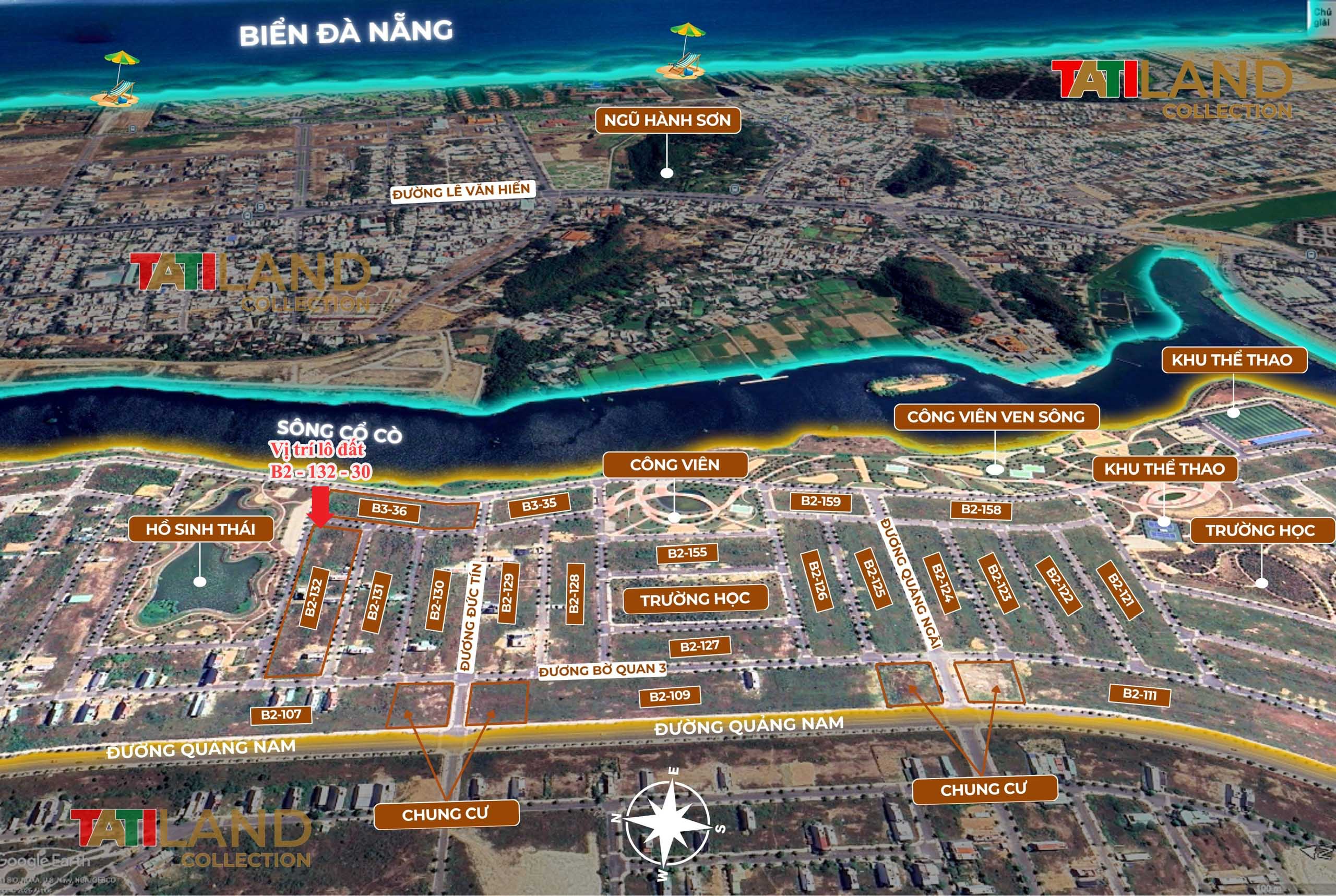 Vị trí lô đất B2 - 132 - 30 | Khu đầm sen, Nam Hòa Xuân